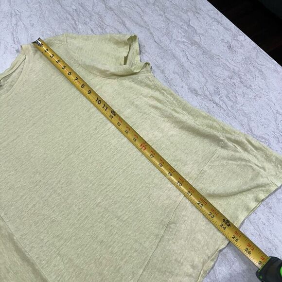 J. Jill Yellow Crew Neck Short Sleeve Tie Front Love Linen Top Women's Size XL - Picture 11 of 12